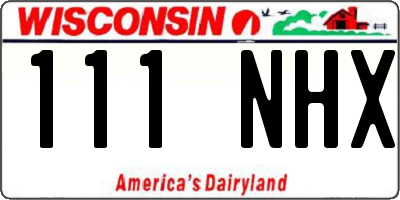WI license plate 111NHX