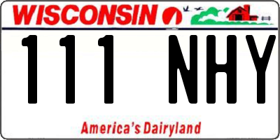 WI license plate 111NHY