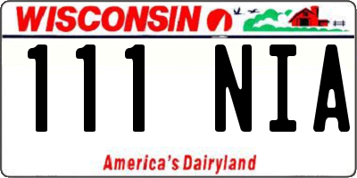 WI license plate 111NIA