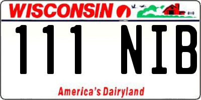 WI license plate 111NIB