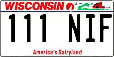 WI license plate 111NIF