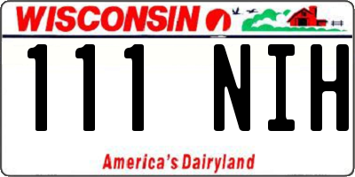 WI license plate 111NIH