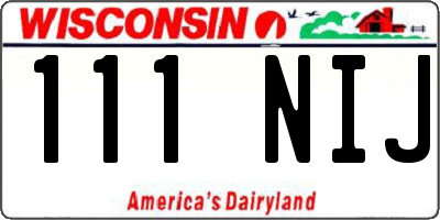 WI license plate 111NIJ