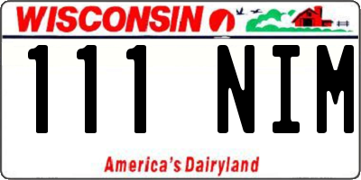 WI license plate 111NIM
