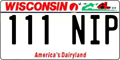 WI license plate 111NIP