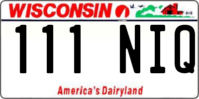 WI license plate 111NIQ