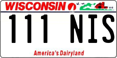WI license plate 111NIS
