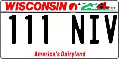 WI license plate 111NIV