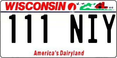 WI license plate 111NIY