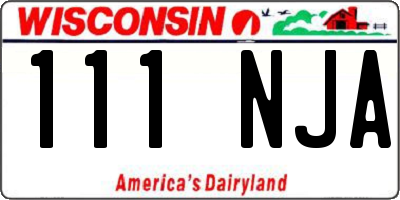 WI license plate 111NJA