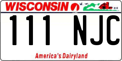 WI license plate 111NJC