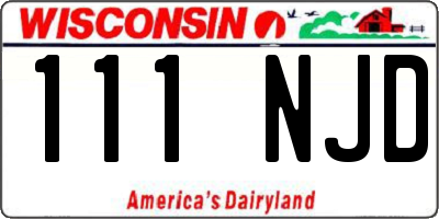 WI license plate 111NJD