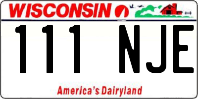 WI license plate 111NJE