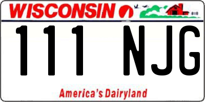 WI license plate 111NJG