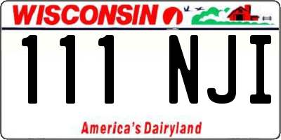 WI license plate 111NJI