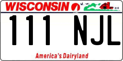 WI license plate 111NJL