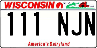 WI license plate 111NJN
