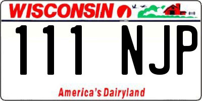WI license plate 111NJP