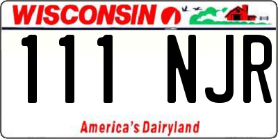 WI license plate 111NJR