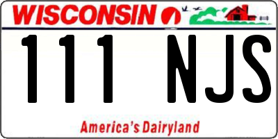 WI license plate 111NJS