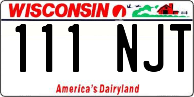 WI license plate 111NJT