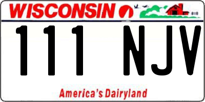 WI license plate 111NJV