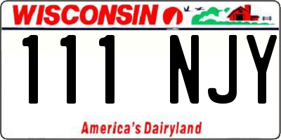 WI license plate 111NJY