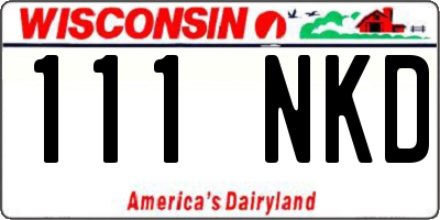 WI license plate 111NKD