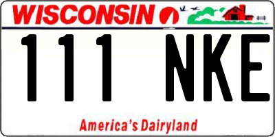 WI license plate 111NKE