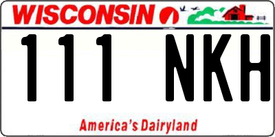 WI license plate 111NKH