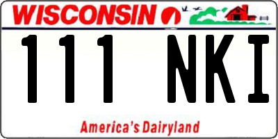 WI license plate 111NKI