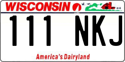 WI license plate 111NKJ