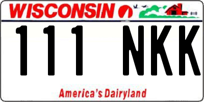 WI license plate 111NKK