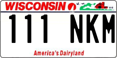 WI license plate 111NKM