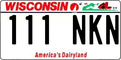 WI license plate 111NKN