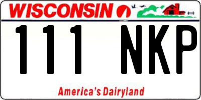 WI license plate 111NKP
