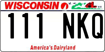 WI license plate 111NKQ