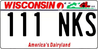 WI license plate 111NKS