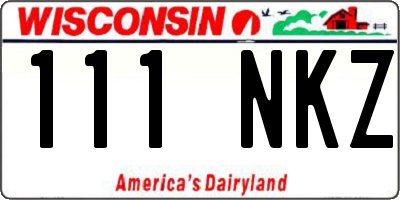WI license plate 111NKZ