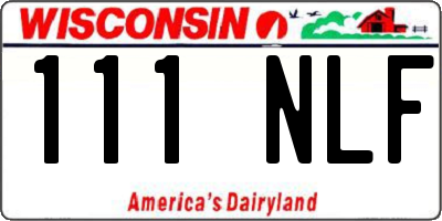 WI license plate 111NLF