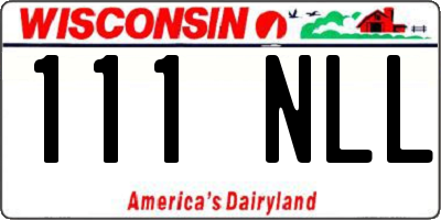WI license plate 111NLL