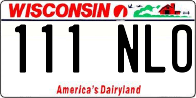 WI license plate 111NLO