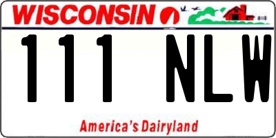 WI license plate 111NLW