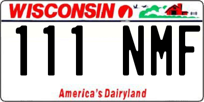 WI license plate 111NMF