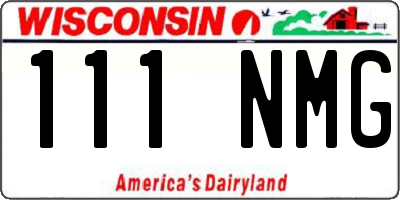 WI license plate 111NMG