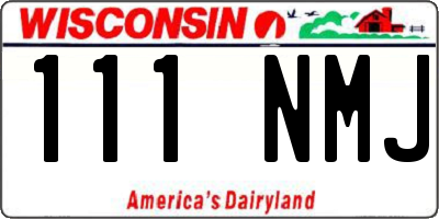 WI license plate 111NMJ