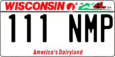 WI license plate 111NMP