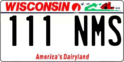 WI license plate 111NMS