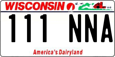 WI license plate 111NNA