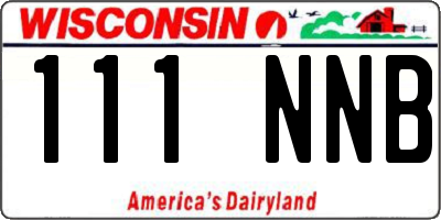 WI license plate 111NNB
